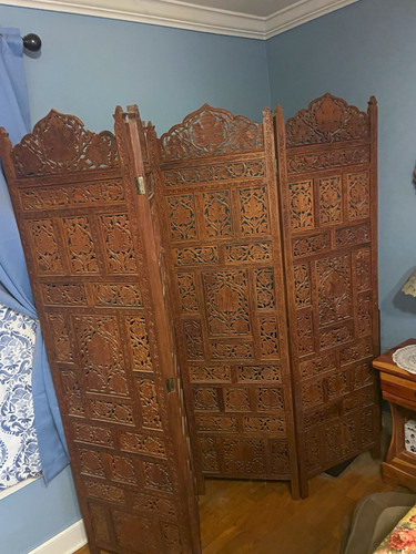 Carved teak foldable - carved,